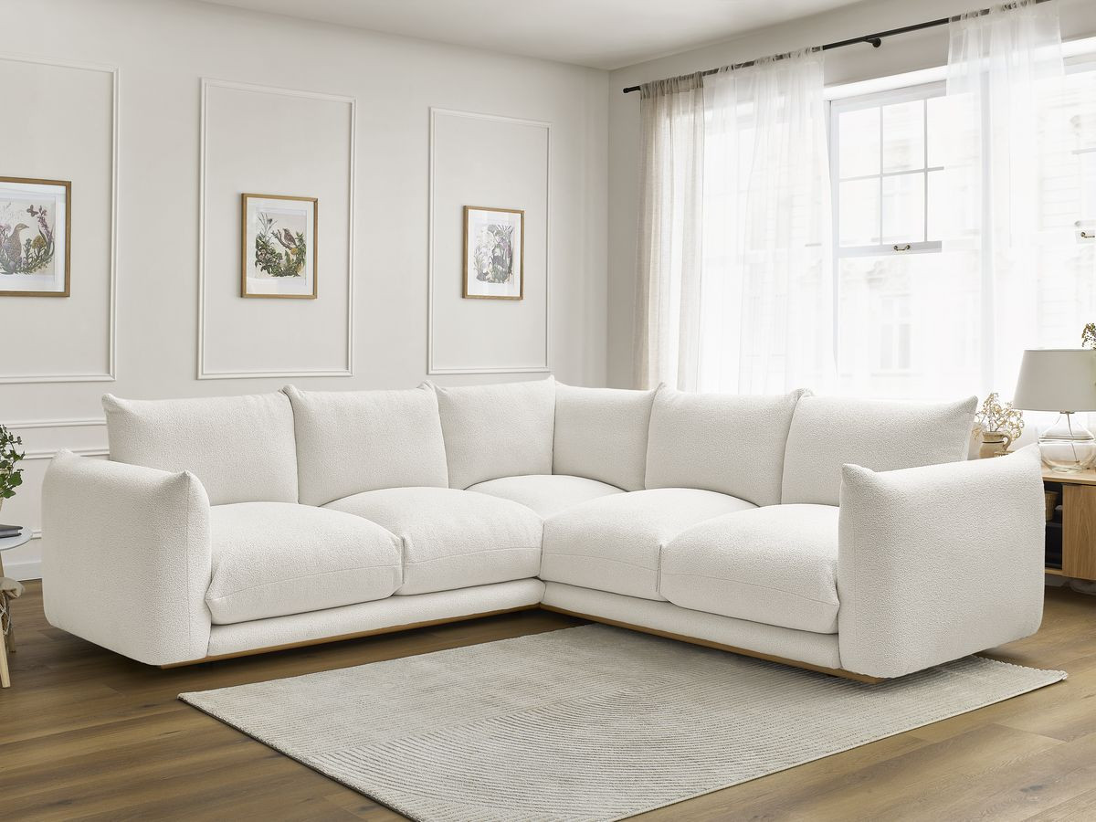 Bobochic Ernest Ecksofa Bouclé-Stoff Weiß