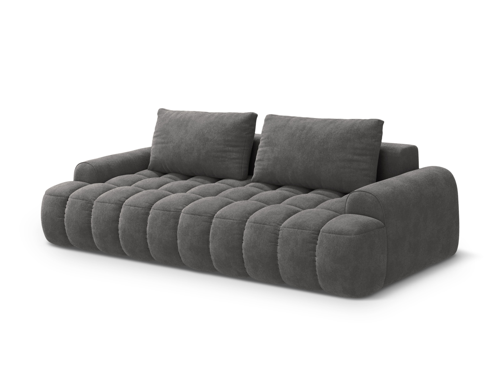 Cosmopolitan Design Schlafsofa Linz 4-Sitzer mit Bettkasten Samt Vogue Grau