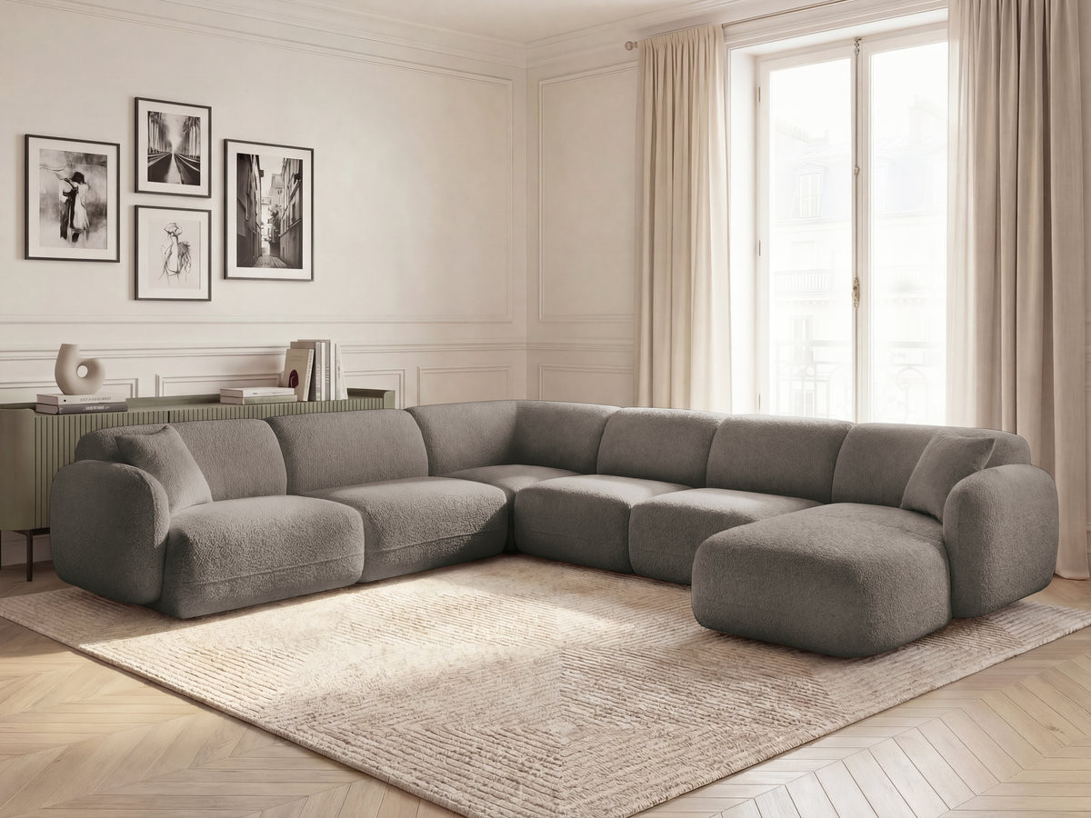 Bobochic Anda Wohnlandschaft Chenille Taupe Ecke links