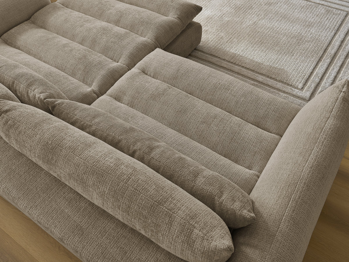 Bobochic Neil Ecksofa Strukturstoff Taupe Ecke rechts