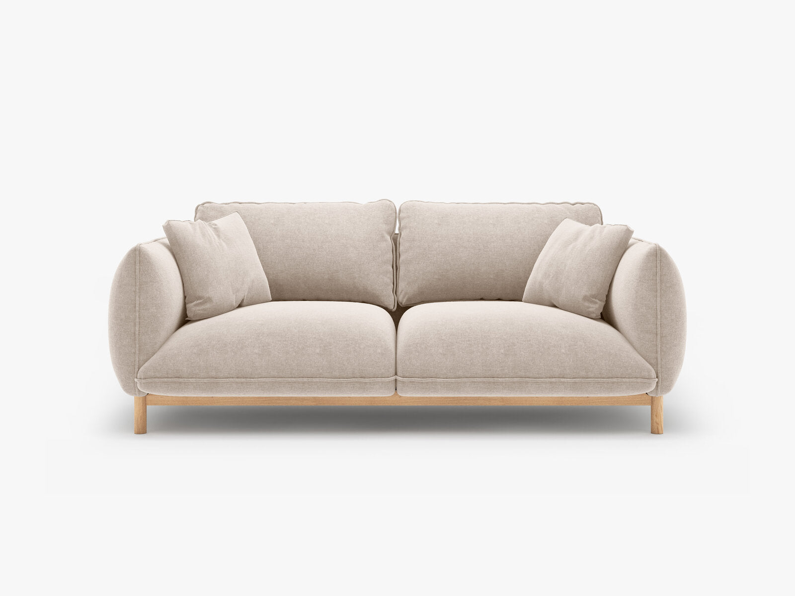 Micadoni Ada Sofa 2-Sitzer Strukturierter Stoff Wind Helles Beige