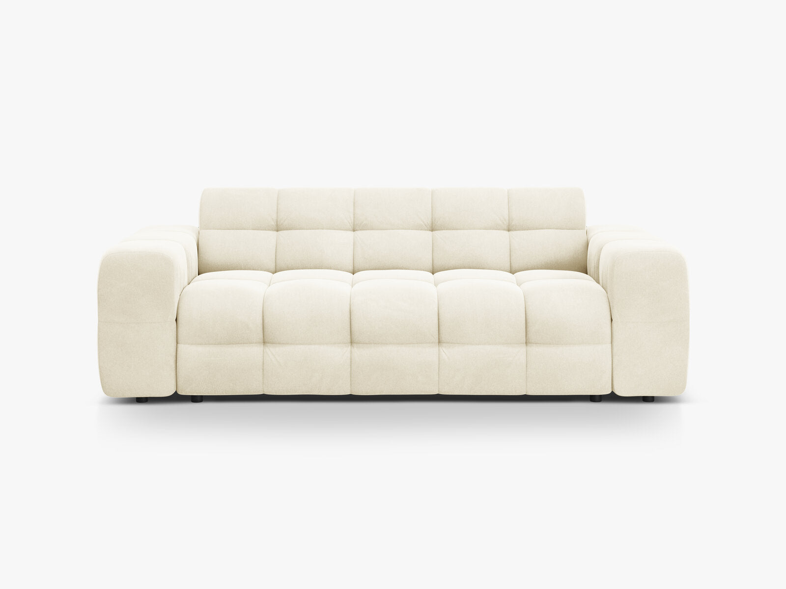 Micadoni Sofa Kendal 3-Sitzer Samt Elfenbein