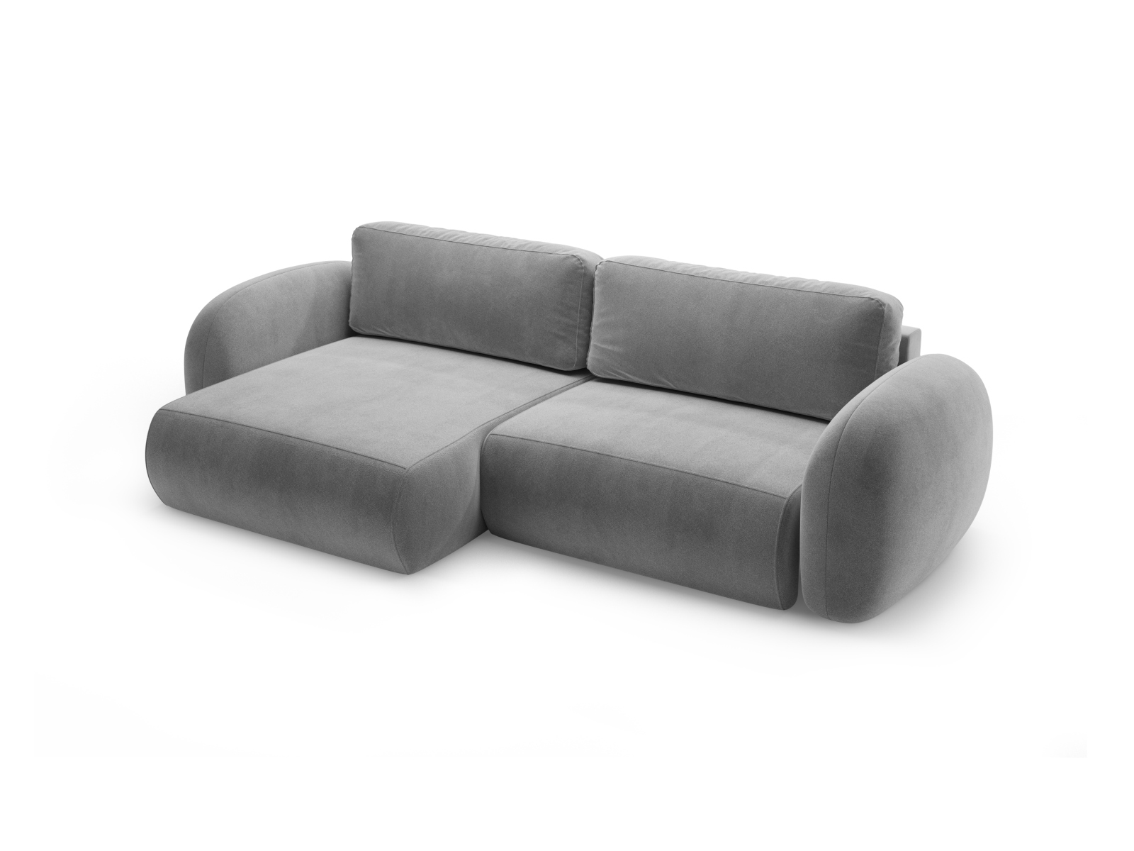 Cosmopolitan Design Wendbares Ecksofa Tonale 4-Sitzer mit Schlaffunktion und Bettkasten Samt Magic Velvet Taupe