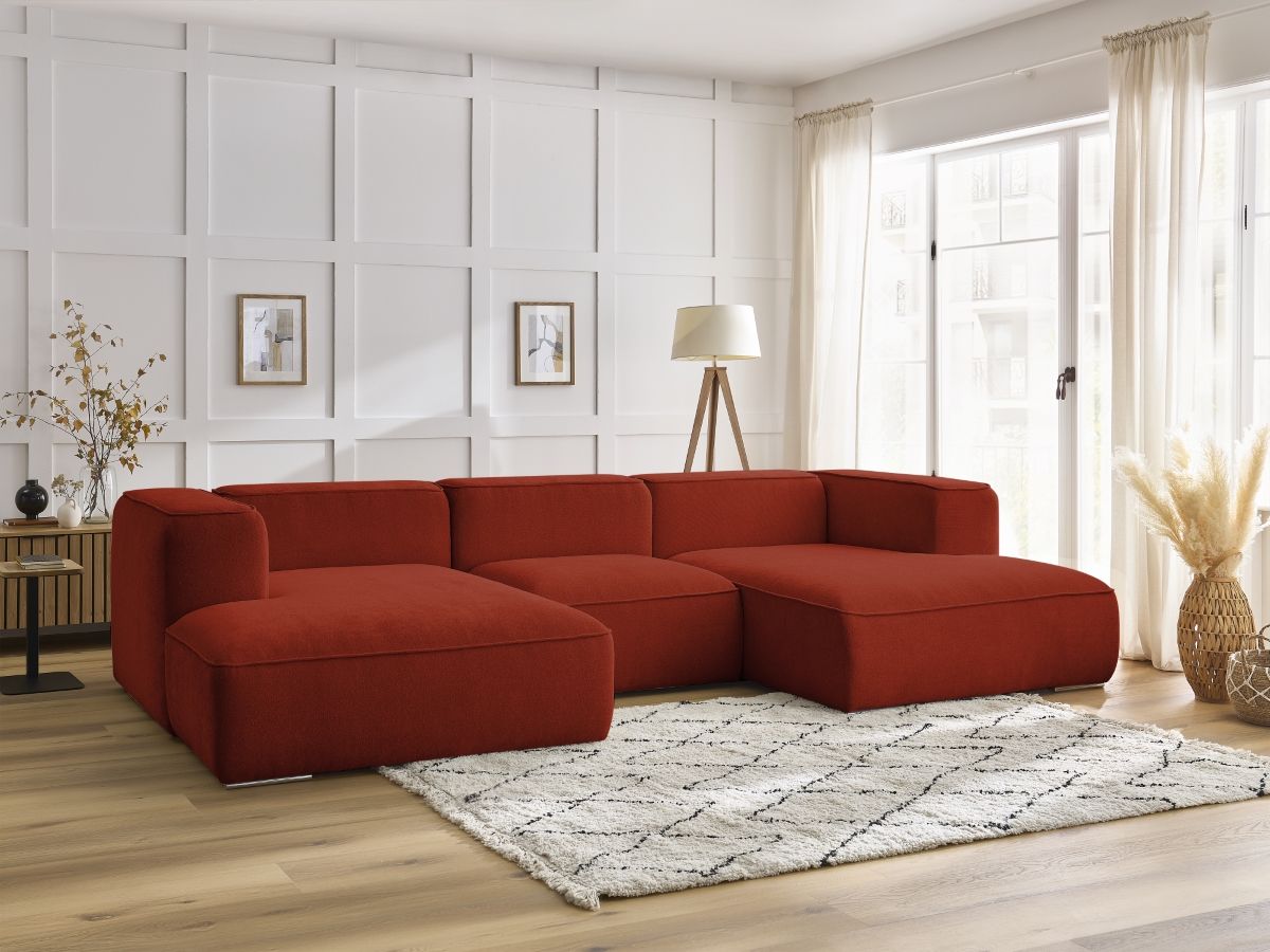 Bobochic Zephyr Wohnlandschaft Strukturstoff Orange