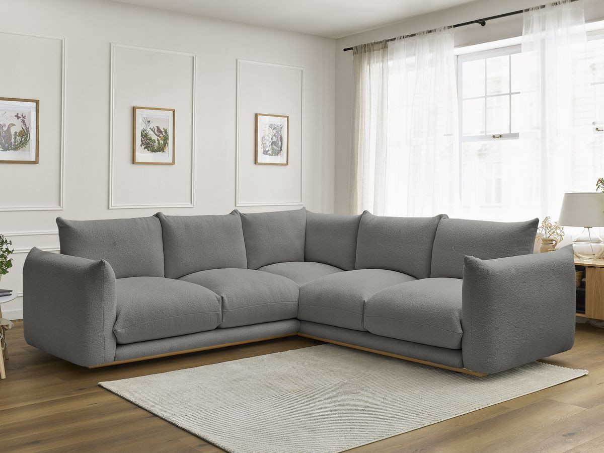Bobochic Ernest Ecksofa Bouclé-Stoff Dunkelgrau