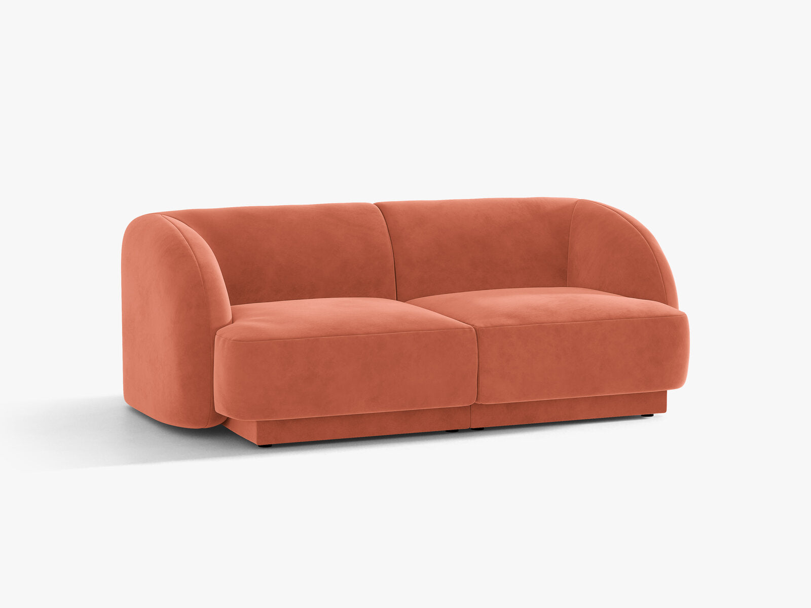 Micadoni Sofa Miley 2-Sitzer Samt Venus Koralle