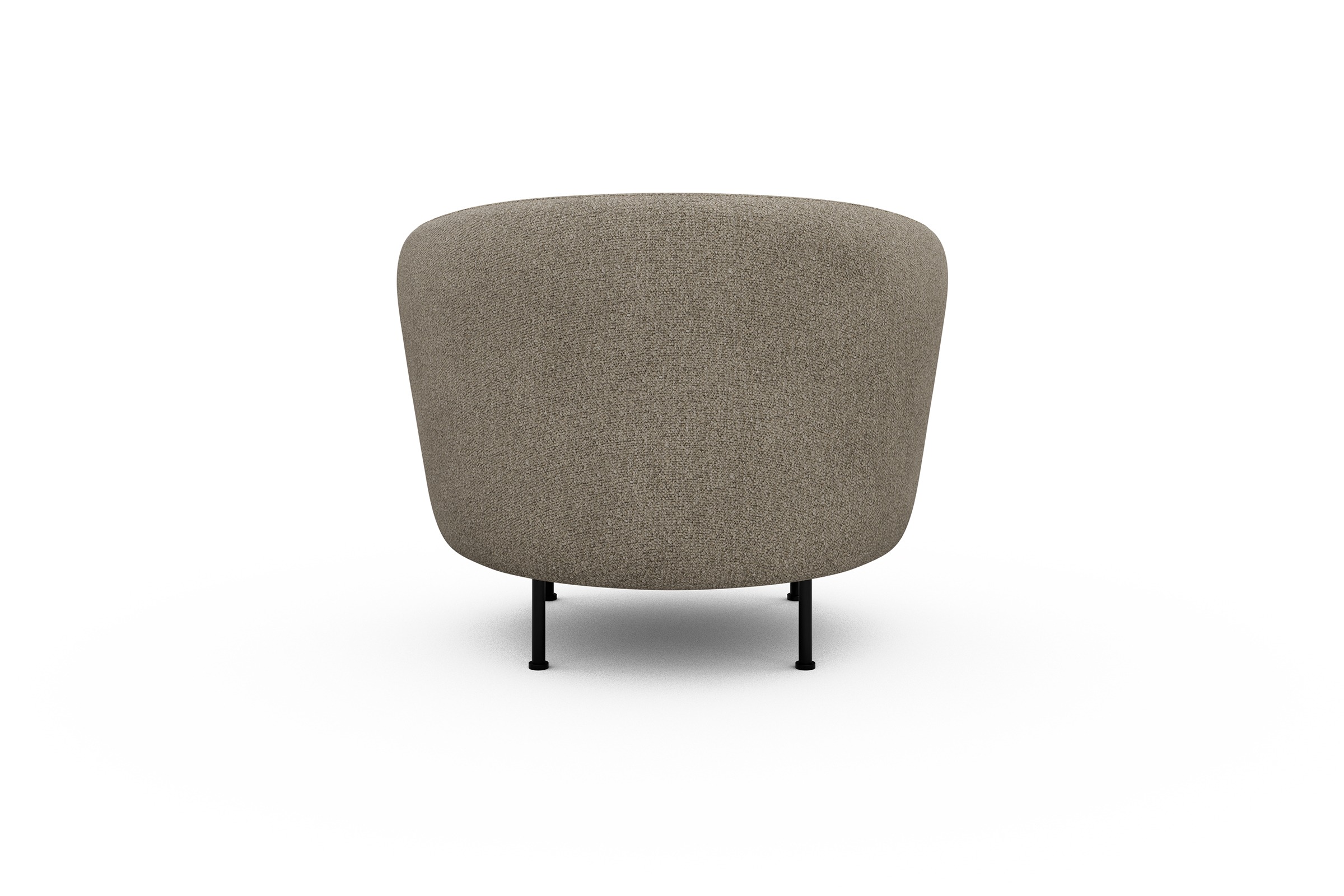 Sessel Ronda Metallbeine Schwarz Boucle-Beige