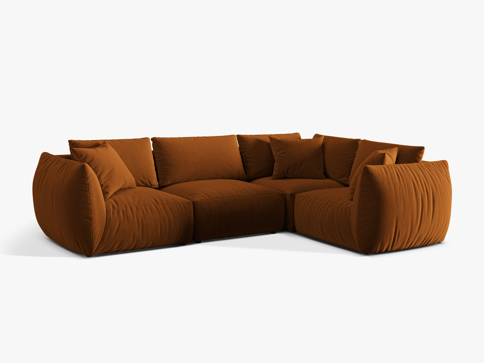 Micadoni Ecksofa Chris 4-Sitzer Rechts Samt Terrakotta
