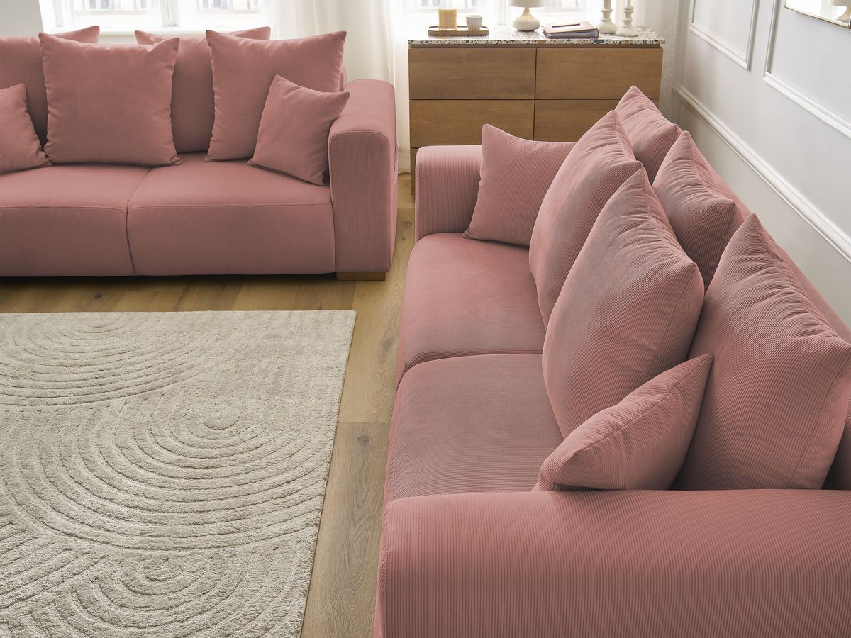 Bobochic Sidonie Sofa 5-Sitzer Cordsamt Rosa
