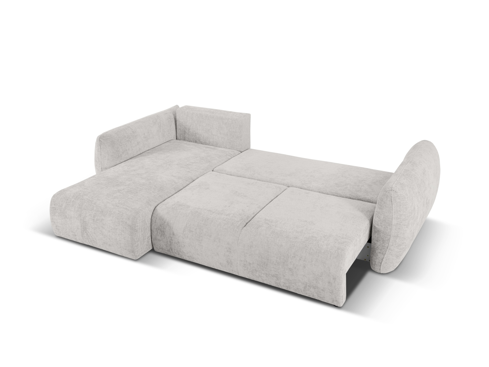 Cosmopolitan Design Ecksofa Matera 4-Sitzer mit Schlaffunktion Chenille Eden Silber Links