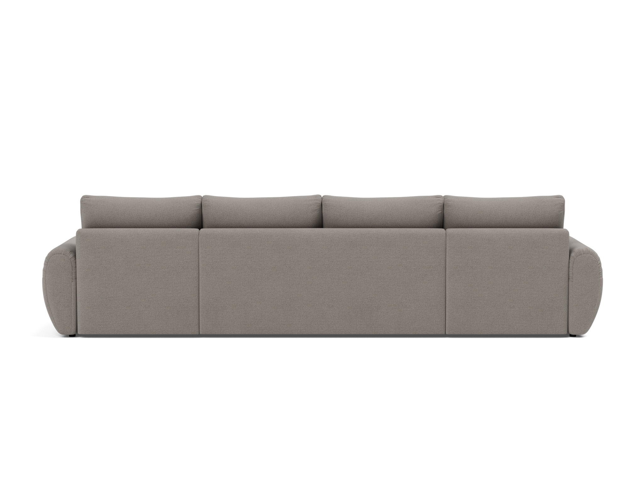 Schlafsofa Norum U-Form mit Curve-Armlehnen Flachgewebe Mixed Dance 521-Grey