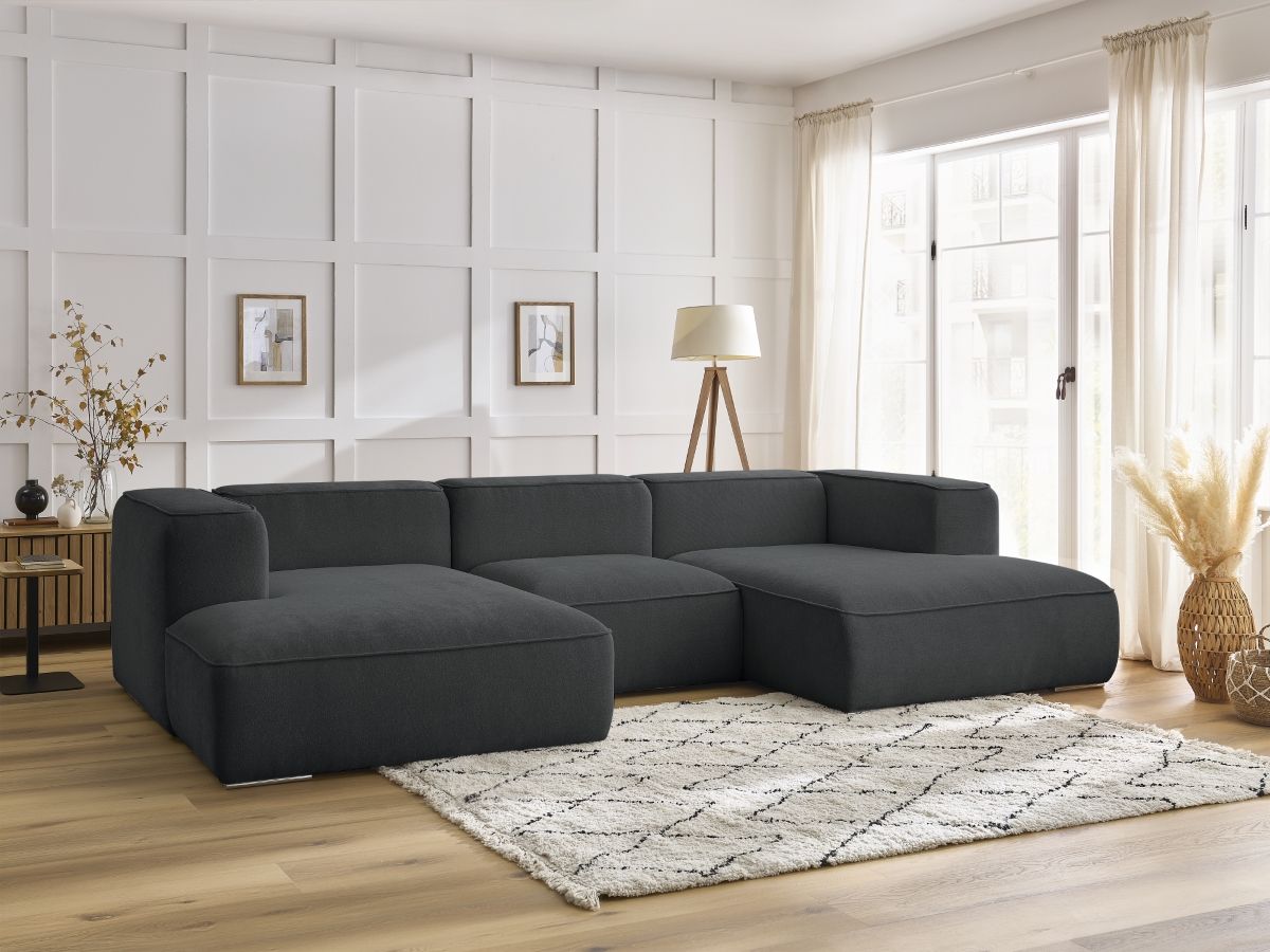 Bobochic Zephyr Wohnlandschaft Strukturstoff Dunkelgrau