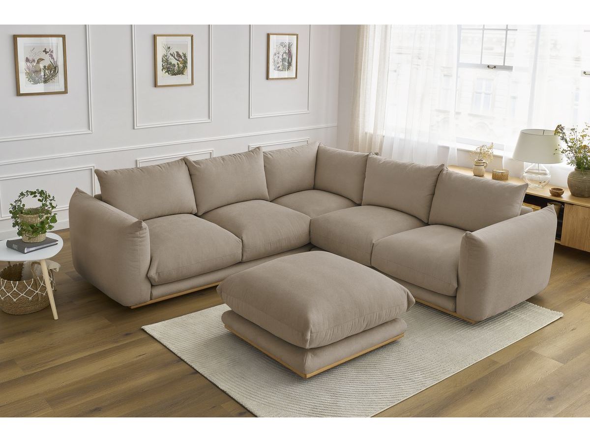 Bobochic Ernest Ecksofa mit Pouf Stoff Taupe