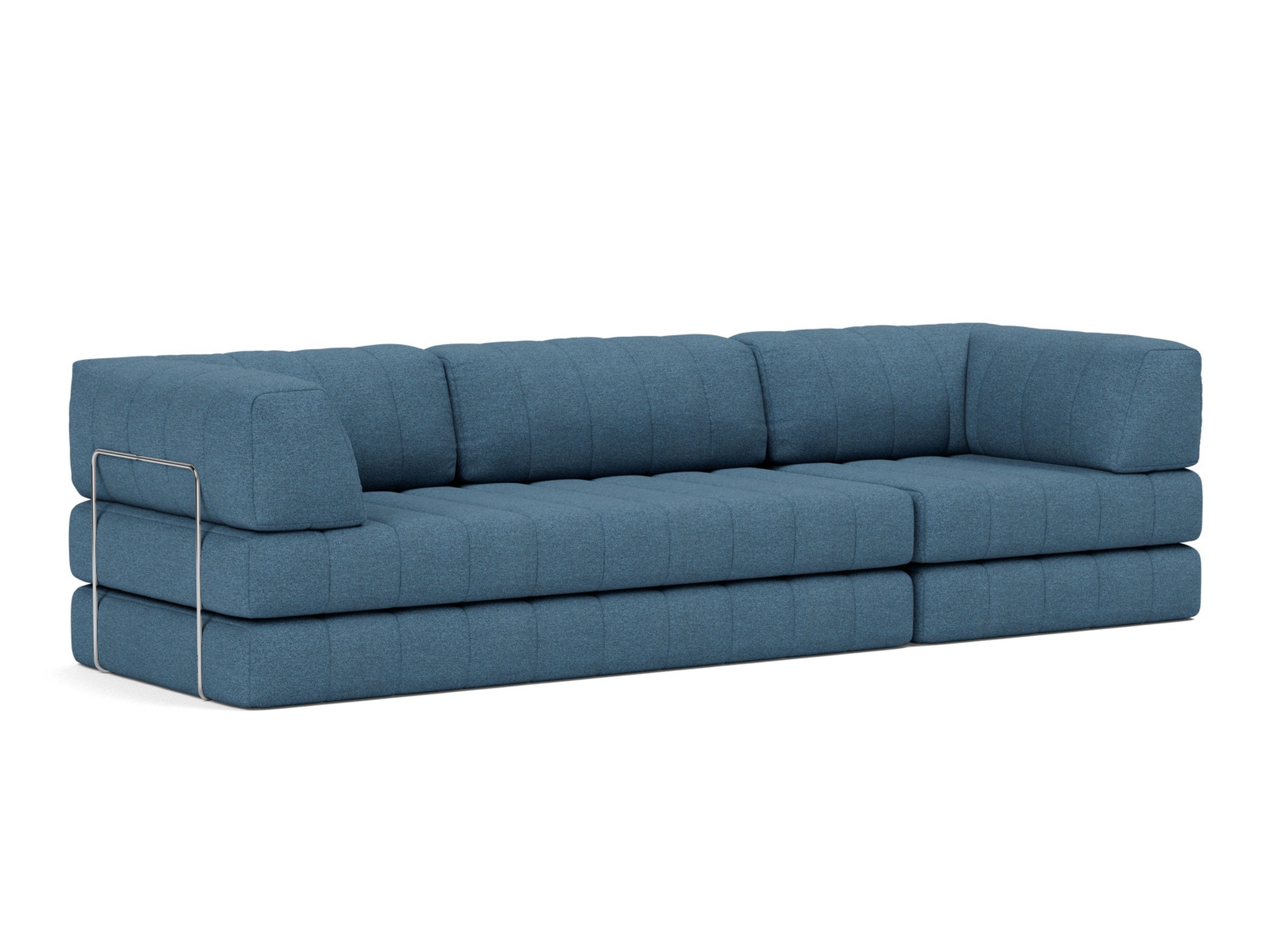 Schlafsofa CozyPad Grand mit Armlehnen Strukturierter Stoff Weda 302-Weda-Blue