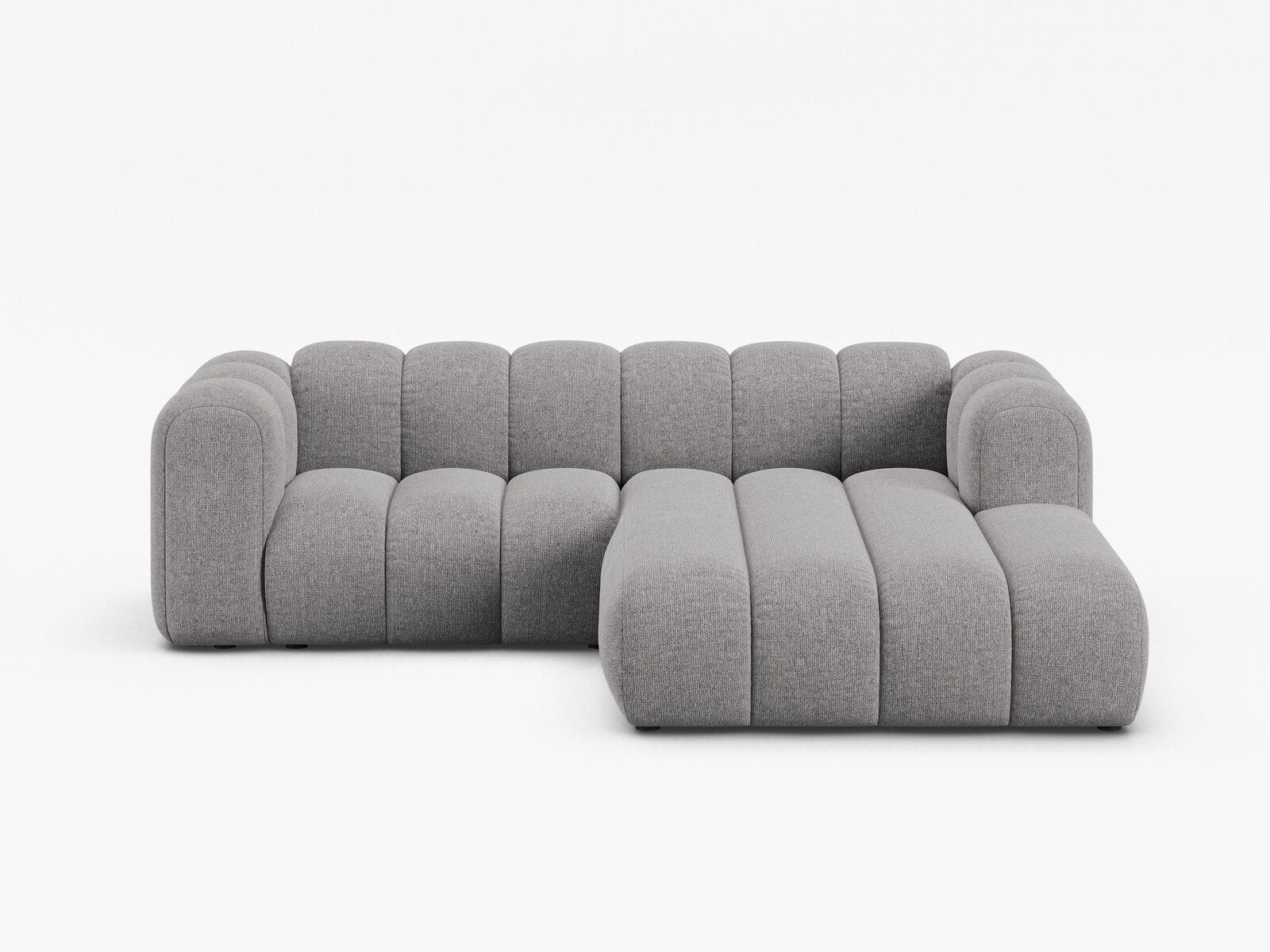 Micadoni Modulares Ecksofa Lupine 3-Sitzer Rechts Chenille Eden Hellgrau