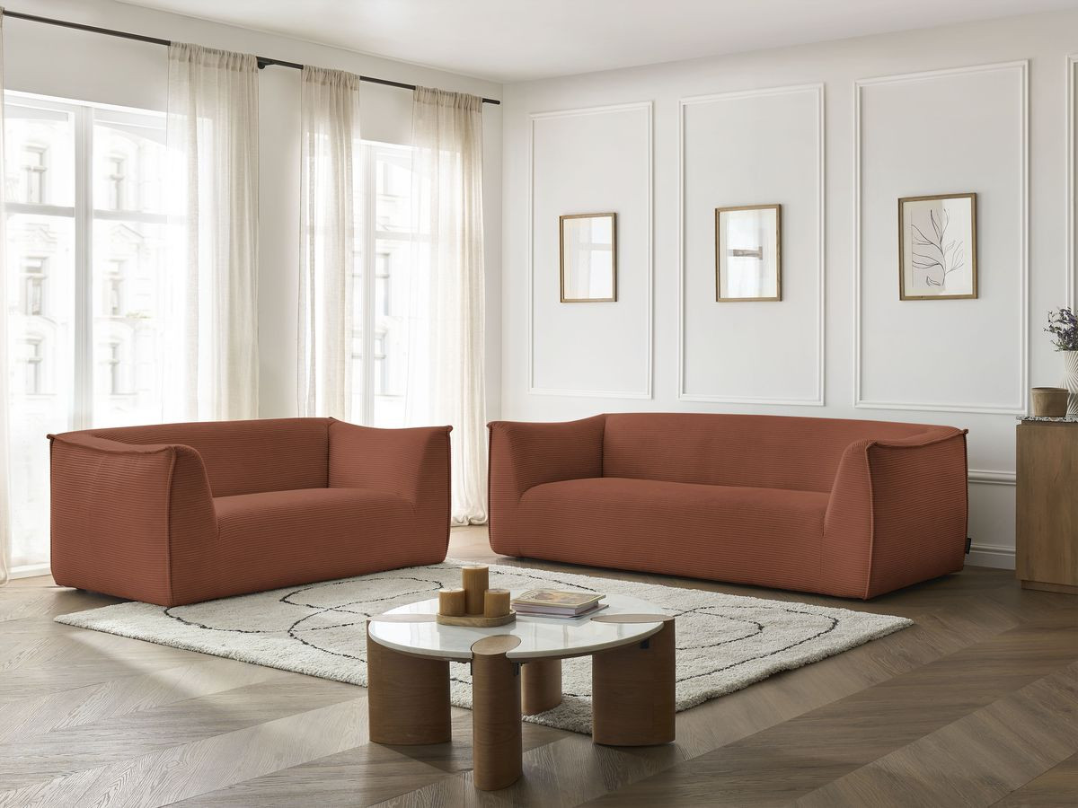 Bobochic Giorgia Sofa 5-Sitzer 412 × 100 cm Cordsamt Orange