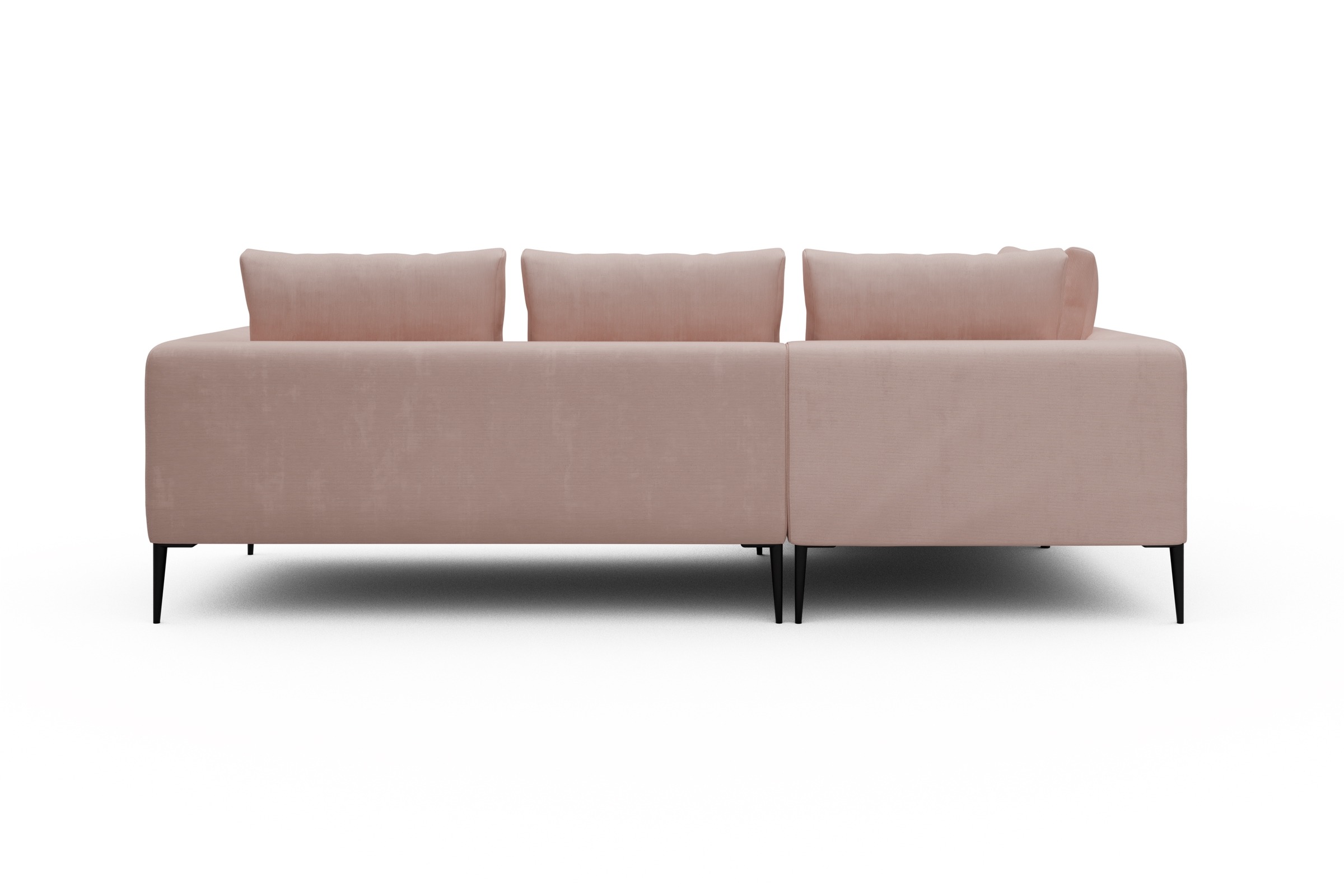 Ecksofa Paul Relax-Ecke links mit 2-Sitzer Cordufine-Blush