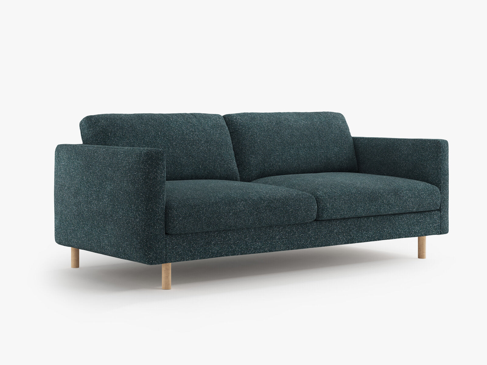 Micadoni Sofa Eden 3-Sitzer Strukturierter Stoff Grün Blau Melange