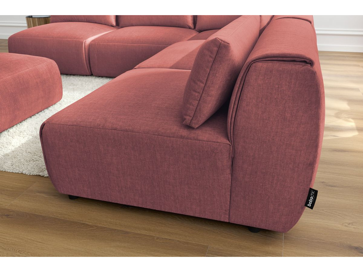 Bobochic Jeanne Ecksofa mit Pouf Samt Orange