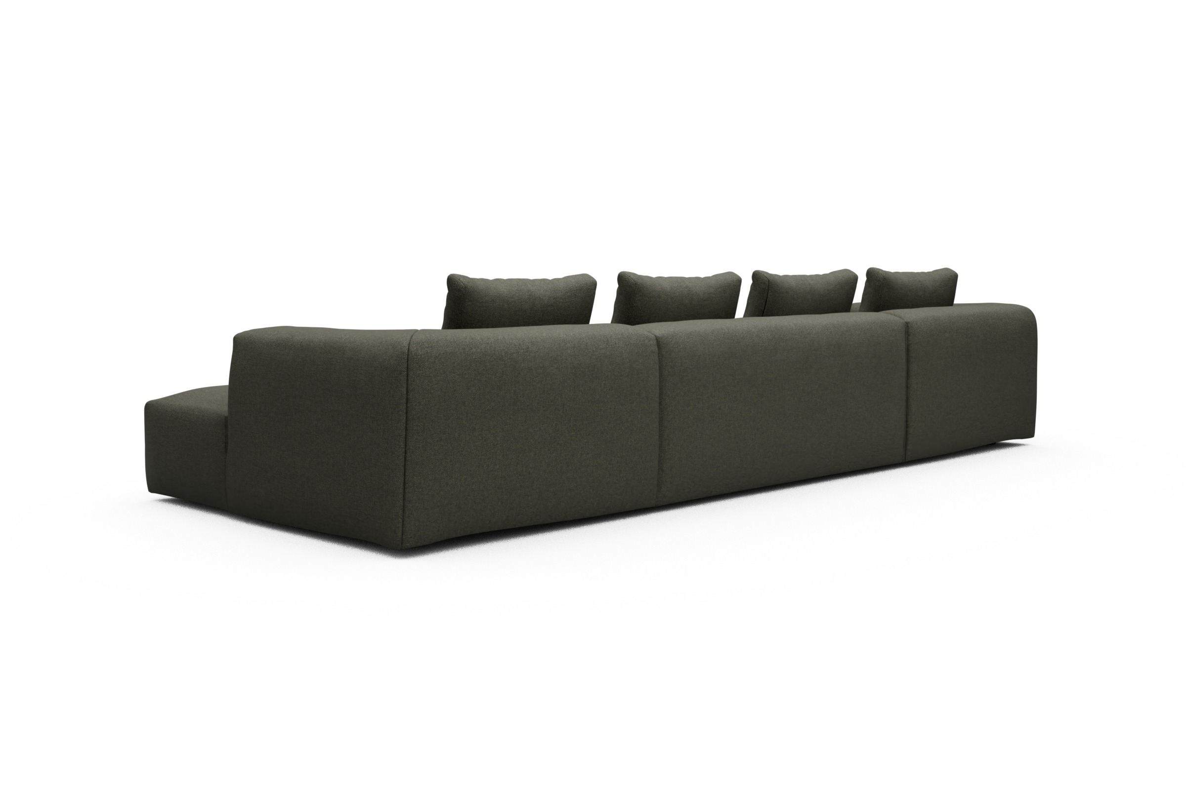 Wohnlandschaft Fred mit 2-Sitzer und Chaiselongue beidseitig Sama-Winter-Moss