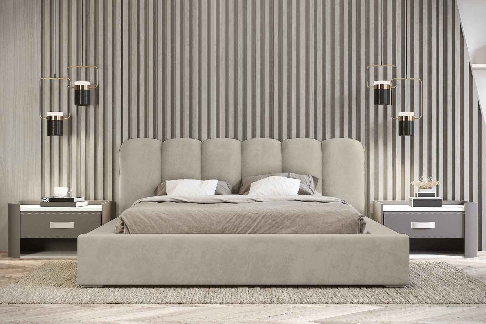 Polsterbett Tavio-New Chenille 180x200 mit Metallrahmen Ditra-New 03