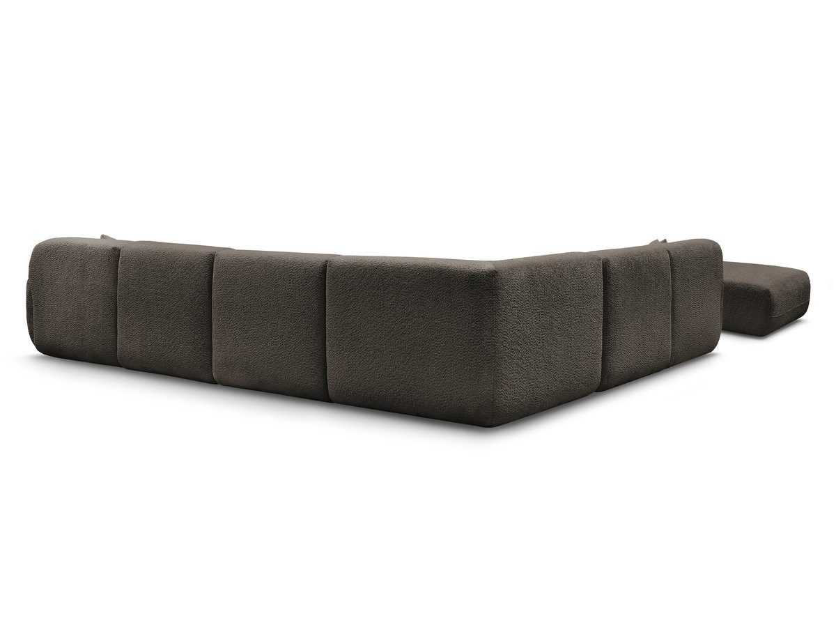 Bobochic Anda Wohnlandschaft mit Pouf 373 × 289 cm Chenille Braun Ecke links