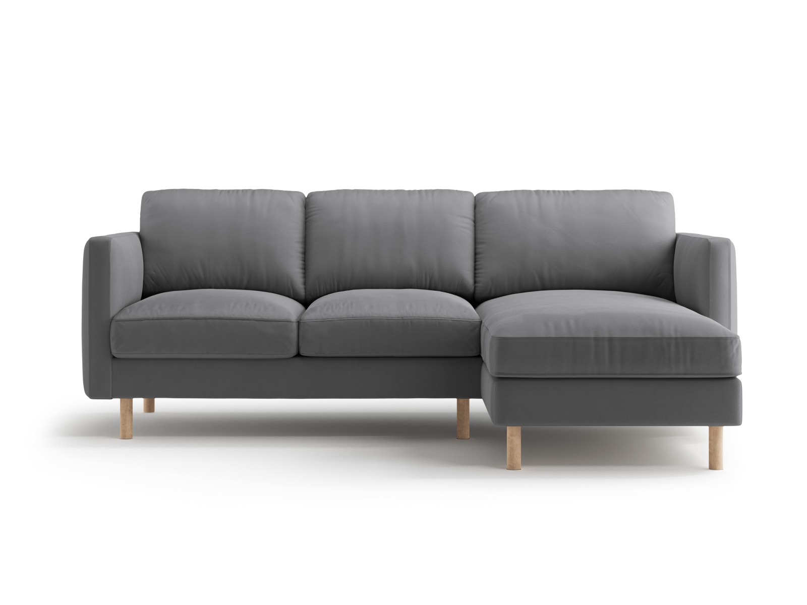 Micadoni Ecksofa Eden 3-Sitzer Rechts Samt Grau