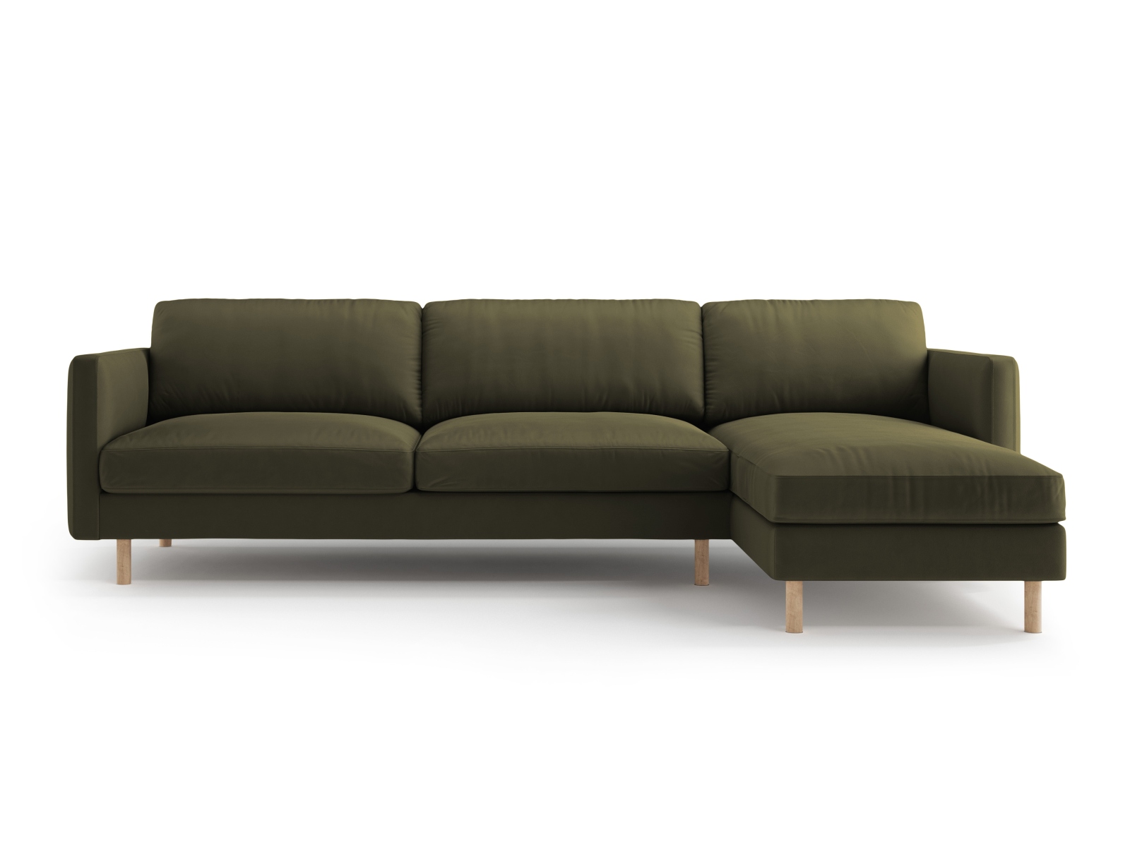 Micadoni Ecksofa Eden 4-Sitzer Rechts Samt Moßgrün Melange