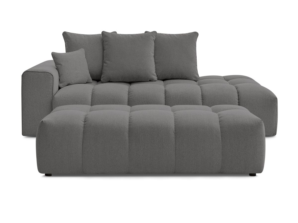 Bobochic Mont-blanc Sofa 5-Sitzer mit Pouf Melange-Stoff Dunkelgrau Armlehne links