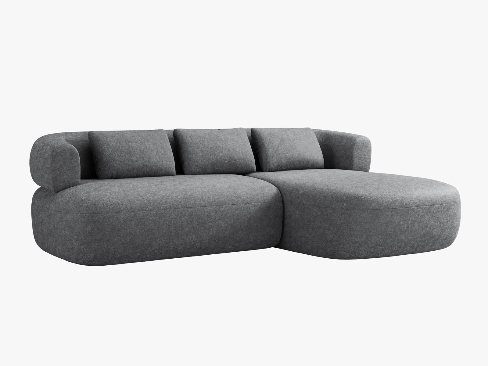 Micadoni 5-Sitzer Ecksofa Jenny Rechts Chenille Perfect Harmony Dunkelgrau