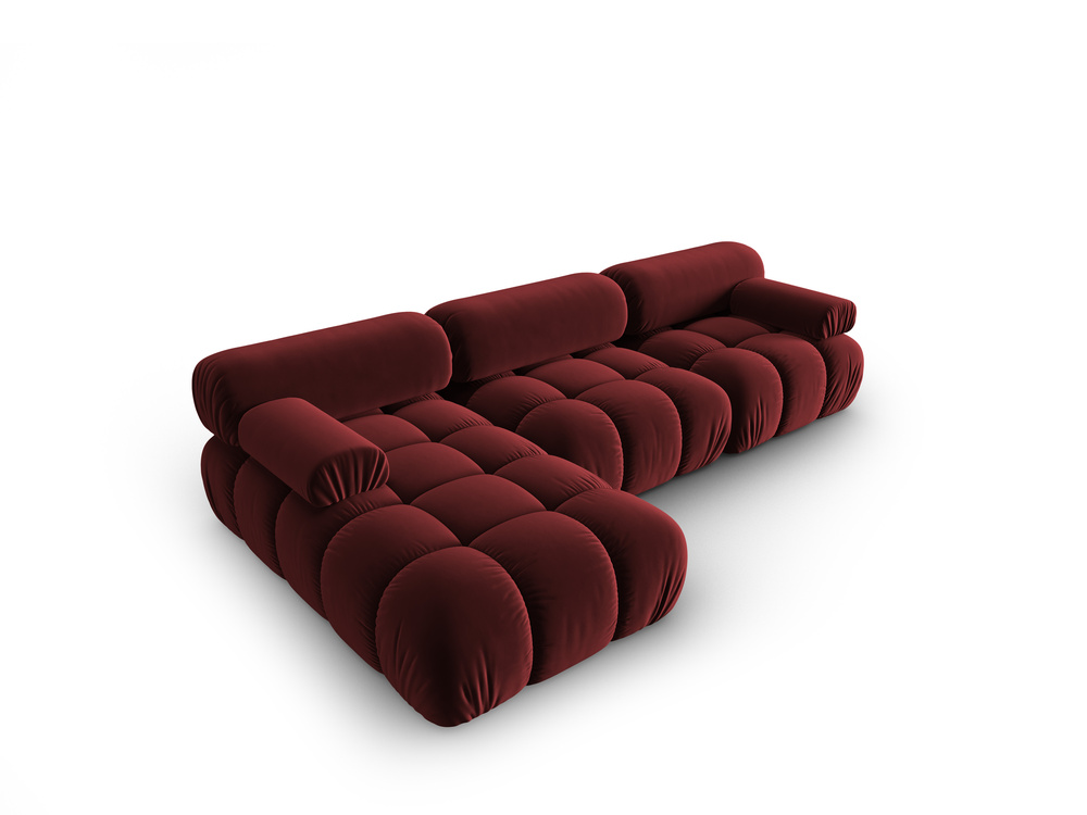 Cosmopolitan Design Modulares Ecksofa Cortina 4-Sitzer Samt Bluvel Rot Links