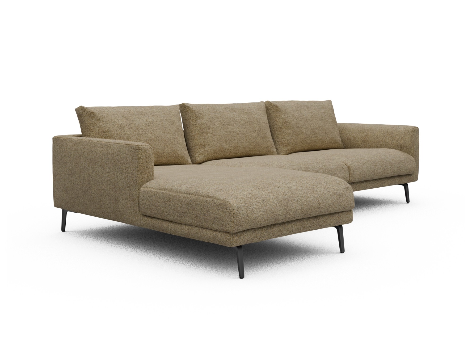 Skandi Home Ecksofa Karl Chaiselongue links mit 2,5-Sitzer Carreno-Silician-Yellow moebelfaktor