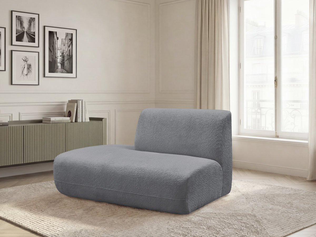 Bobochic Anda Sofamodul 2-Sitzer Chenille Grau Ecke links
