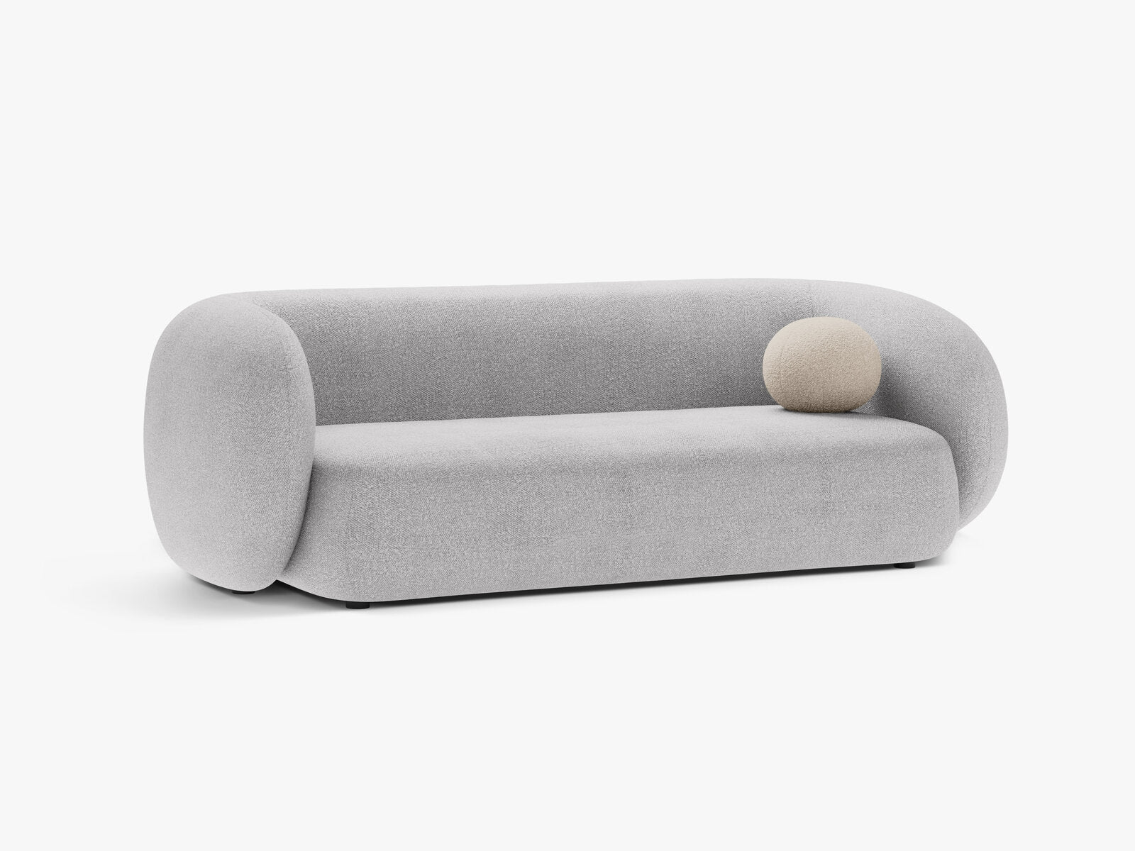 Micadoni Sofa Kate 3-Sitzer Boucle Baloo Hellgrau