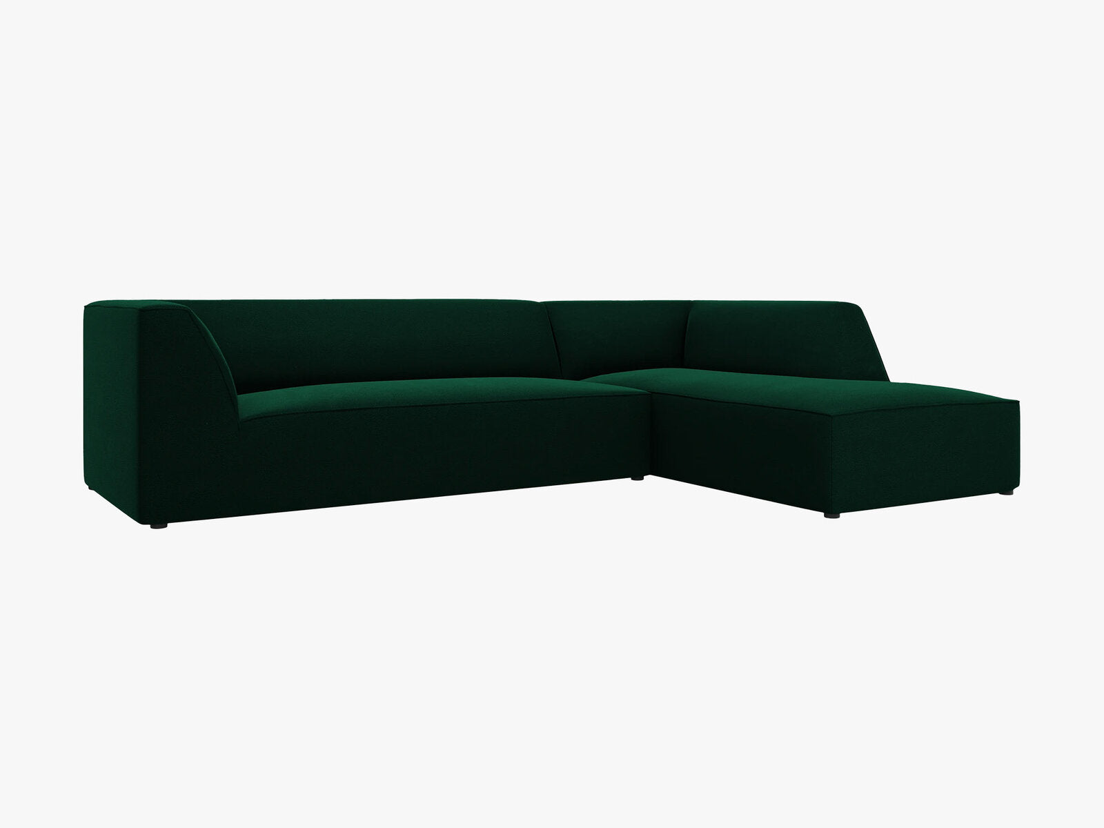 Micadoni 4-Sitzer Modular Sofa Ruby Rechts Samt Salvador Flaschengrün