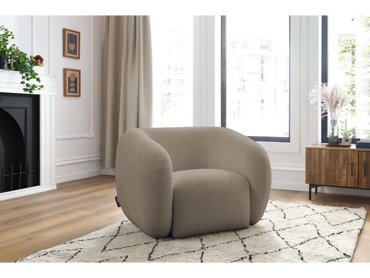 Bobochic Celine Sessel Bouclé-Stoff Taupe