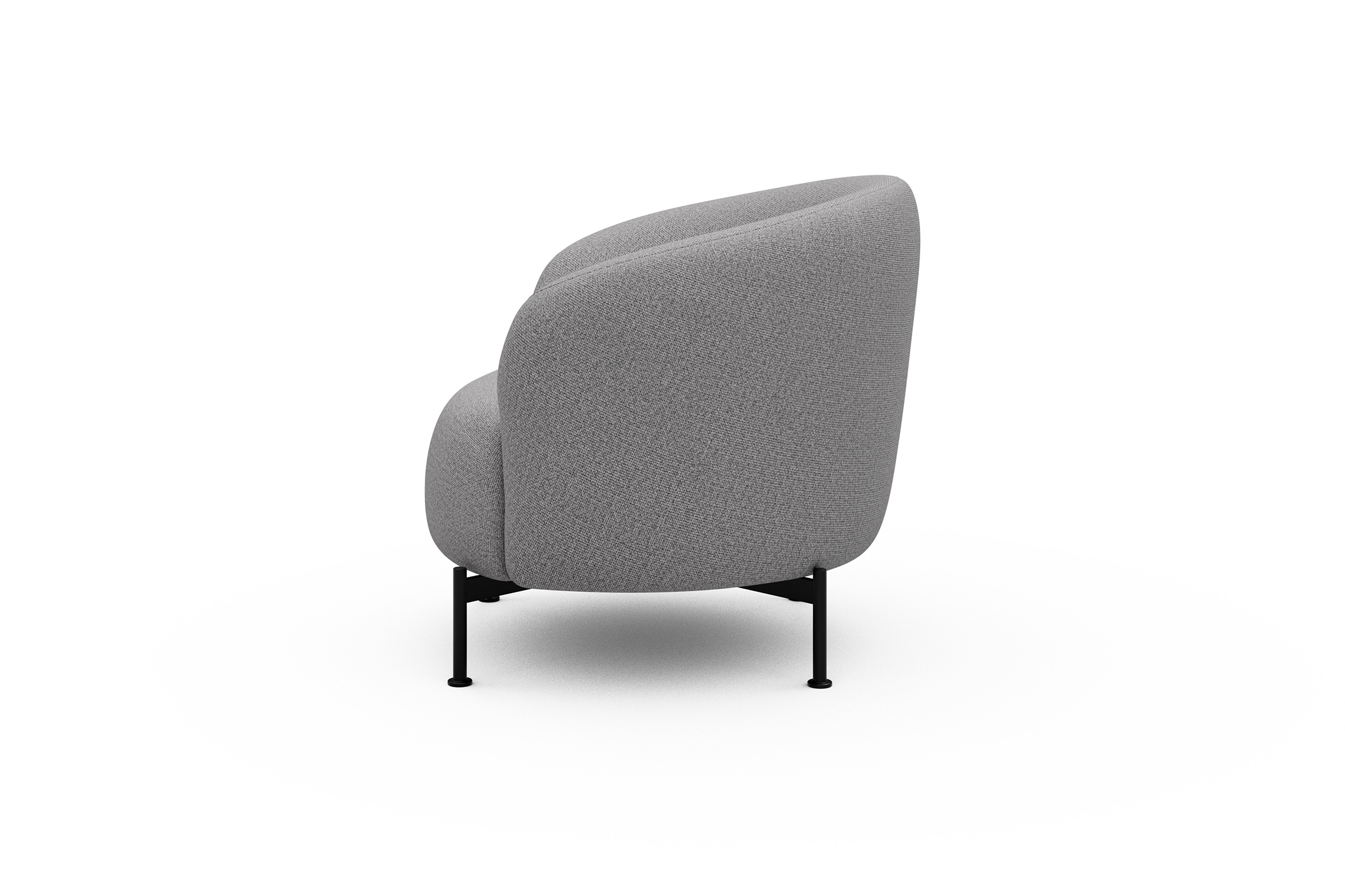 Sessel Ronda X-Metallgestell Schwarz Sama-Grey