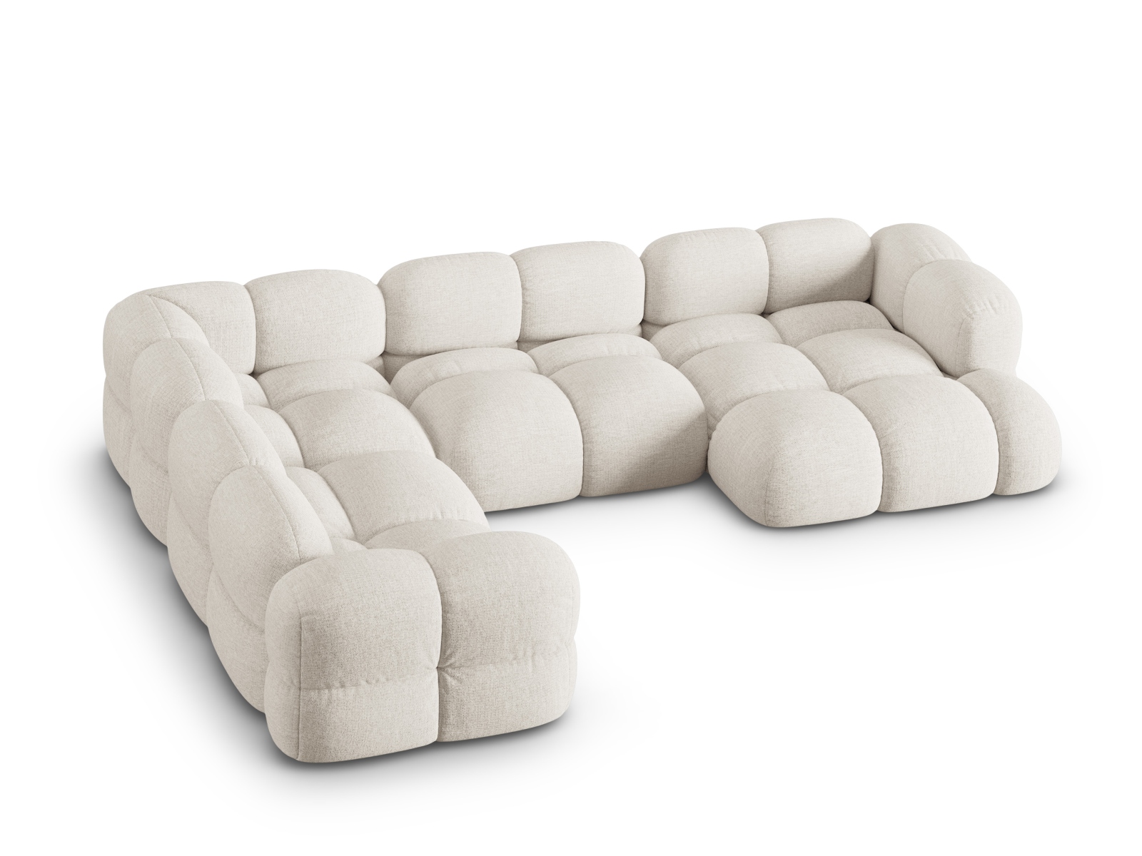 Cosmopolitan Design Panoramasofa Loretto 5-Sitzer Strukturierter Stoff Sorella Beige Links