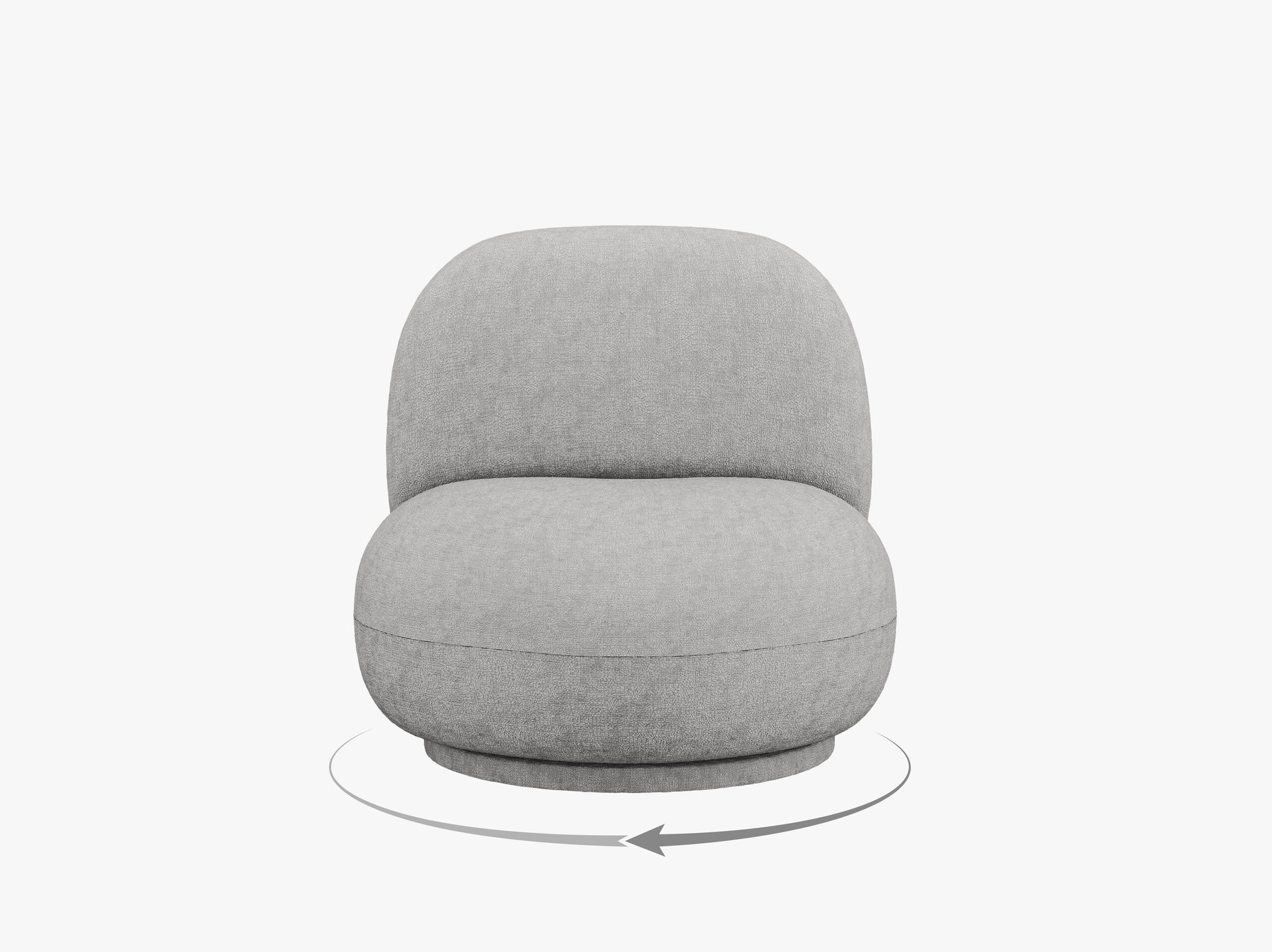 Micadoni Drehbarer Sessel Chuck Chenille Silber