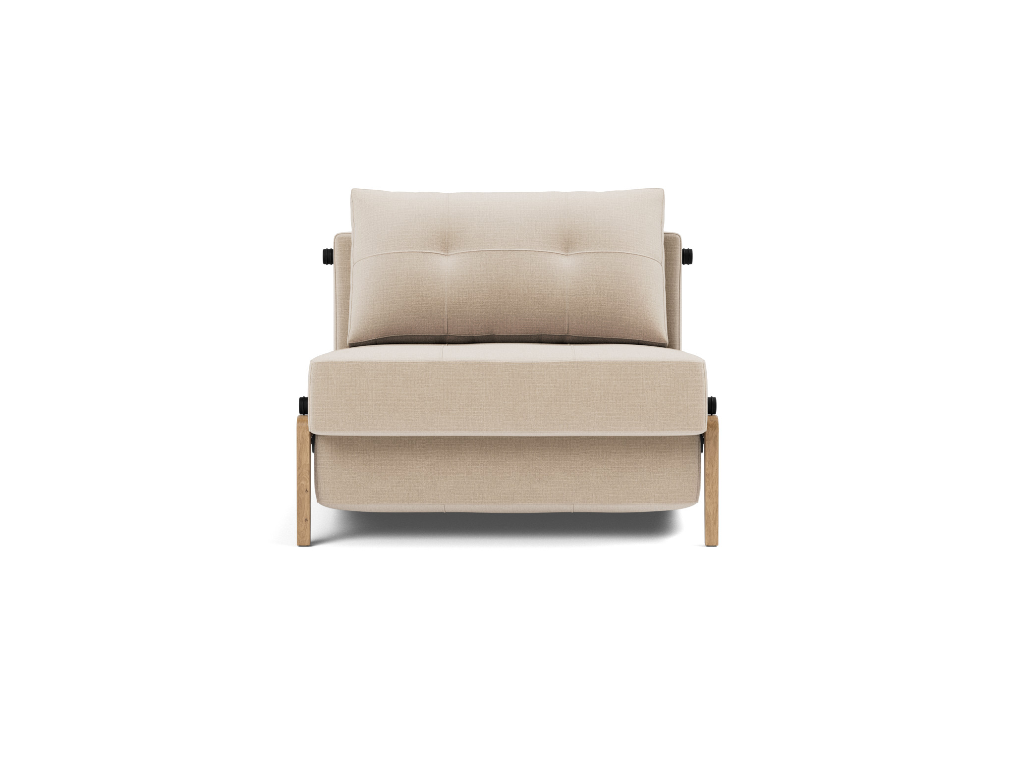 Schlafsessel Cubed 90 Chenille Esina 410-Almond-Beige Beine Eiche