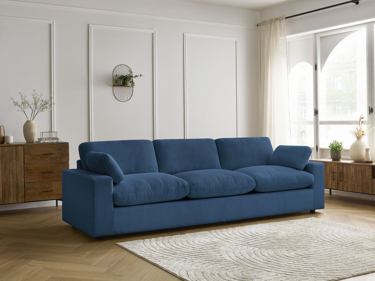 Bobochic Belair Sofa 4-Sitzer Cordsamt Dunkelblau