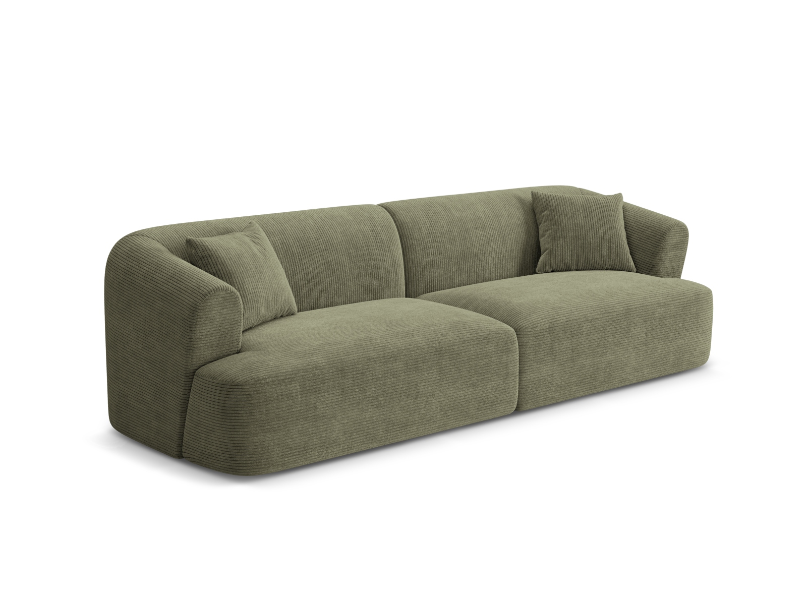 Cosmopolitan Design Sofa Campi 4-Sitzer Kord Lincoln D Moosgrün Melange