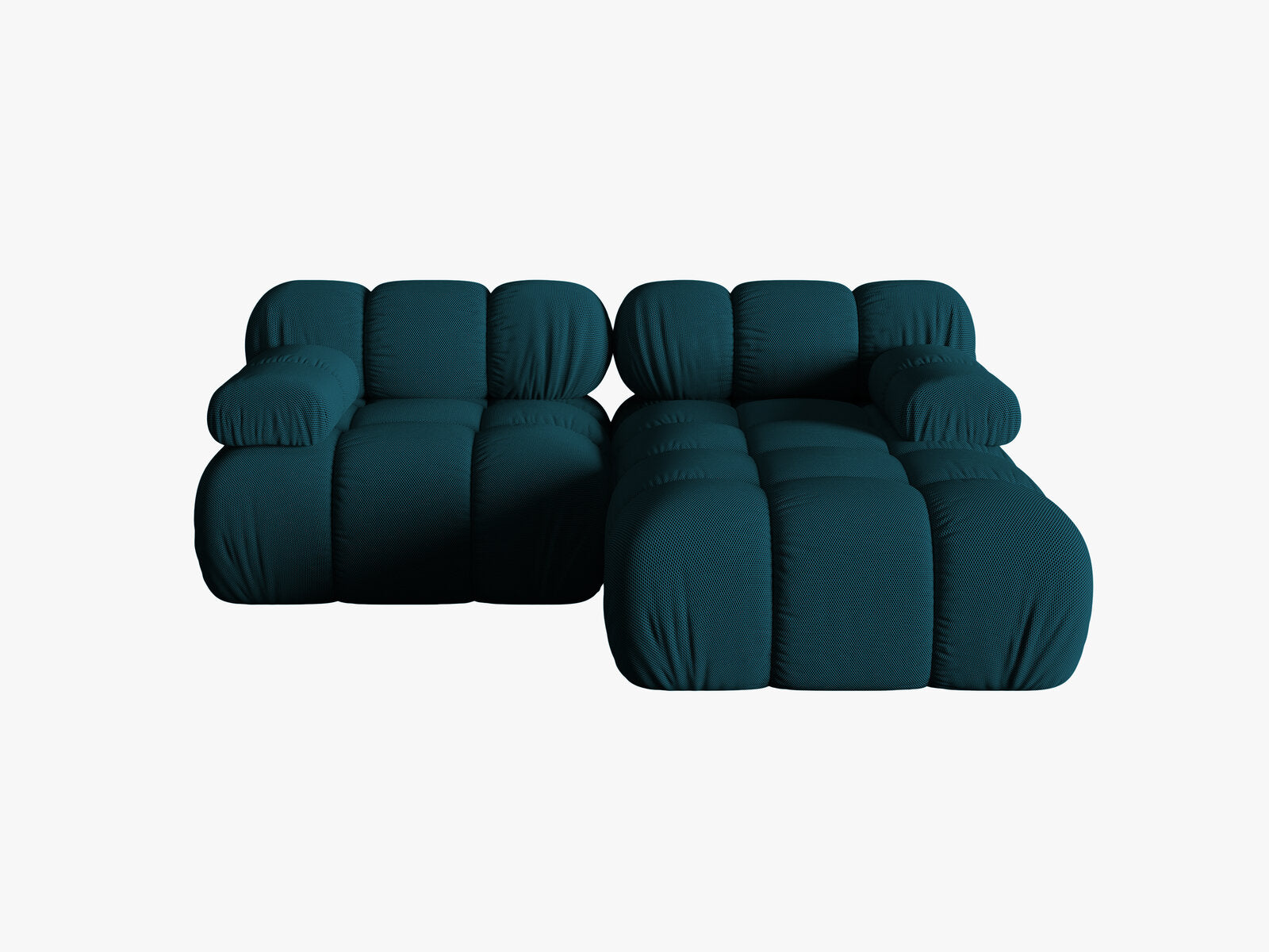 Micadoni Modulares Ecksofa Bellis 3-Sitzer Rechts 3D-Stoff Sonic Marineblau