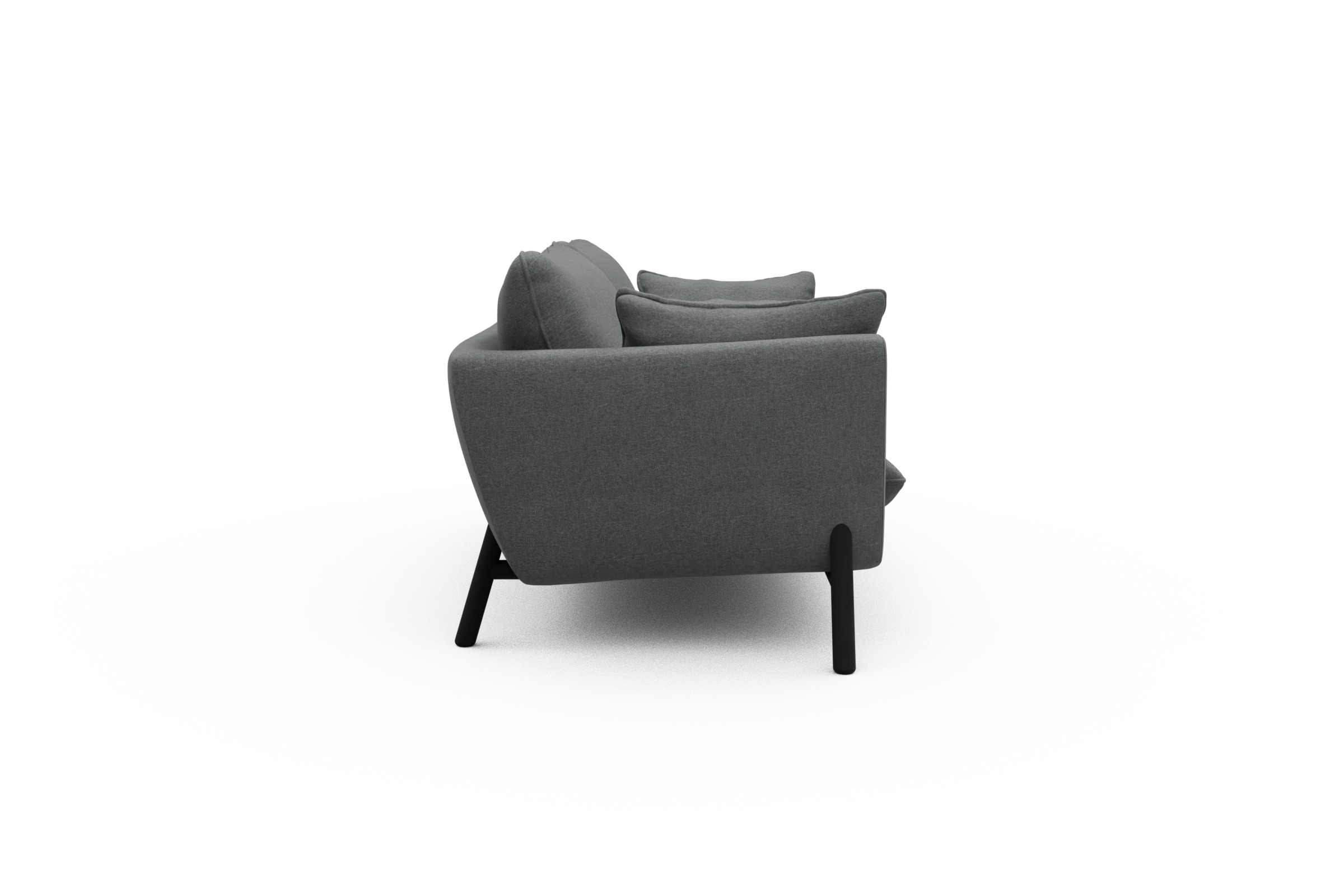 Sofa Emil 2-Sitzer Beinfarbe Eiche Schwarz Satya-Steel