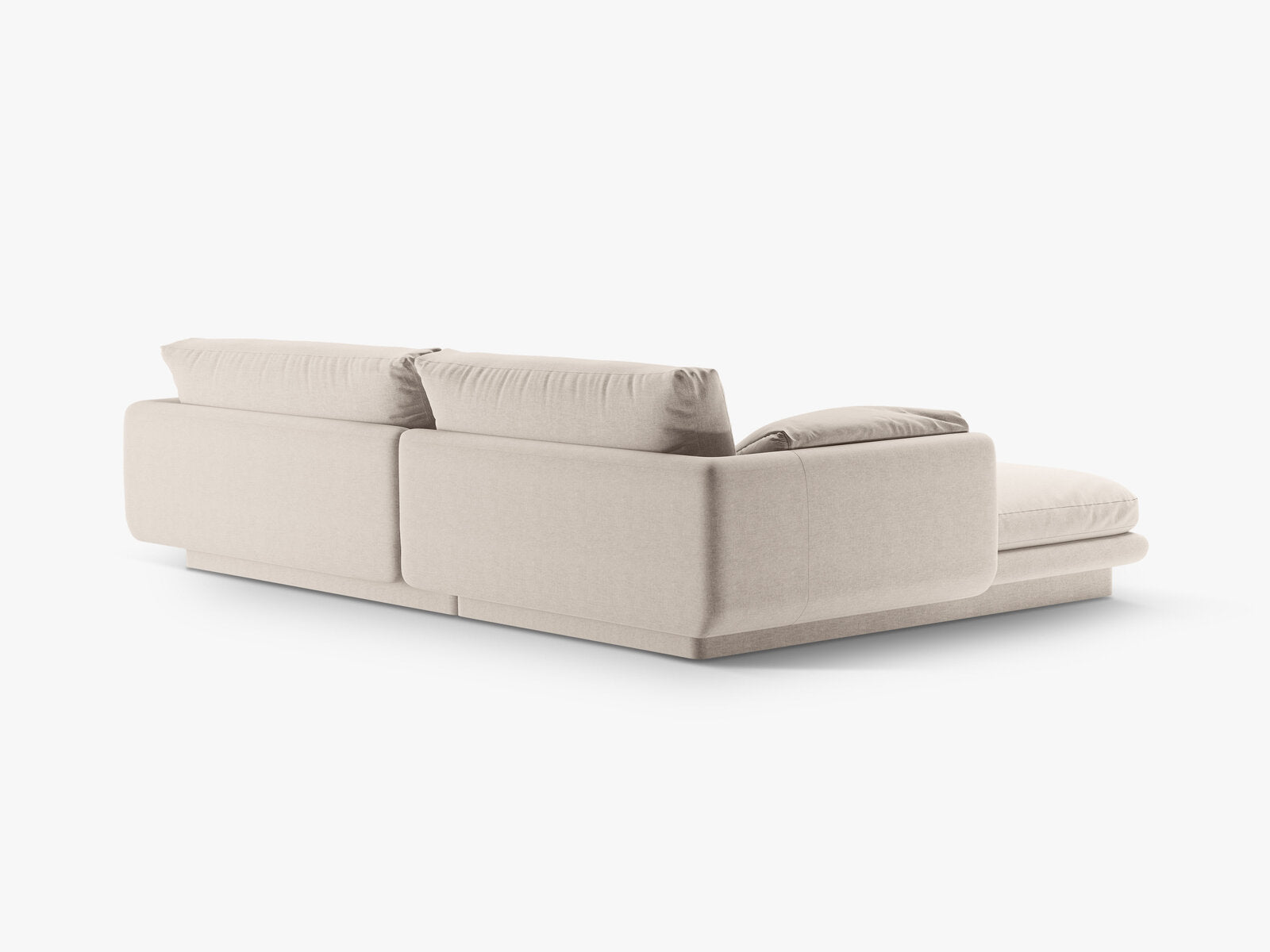 Micadoni Ecksofa Torino 4-Sitzer Rechts Strukturierter Stoff Helles Beige