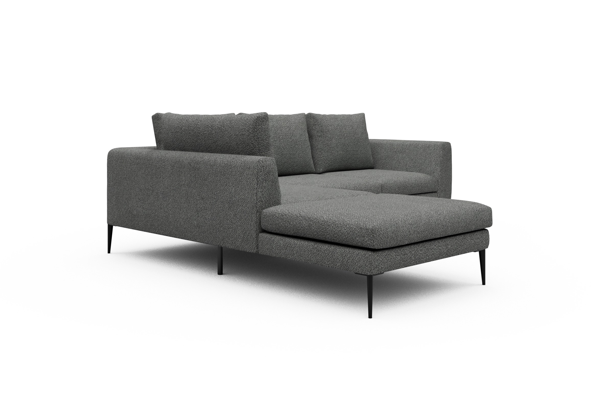 Ecksofa Paul Relax-Ecke links mit 2-Sitzer Vanora-Warm-Grey