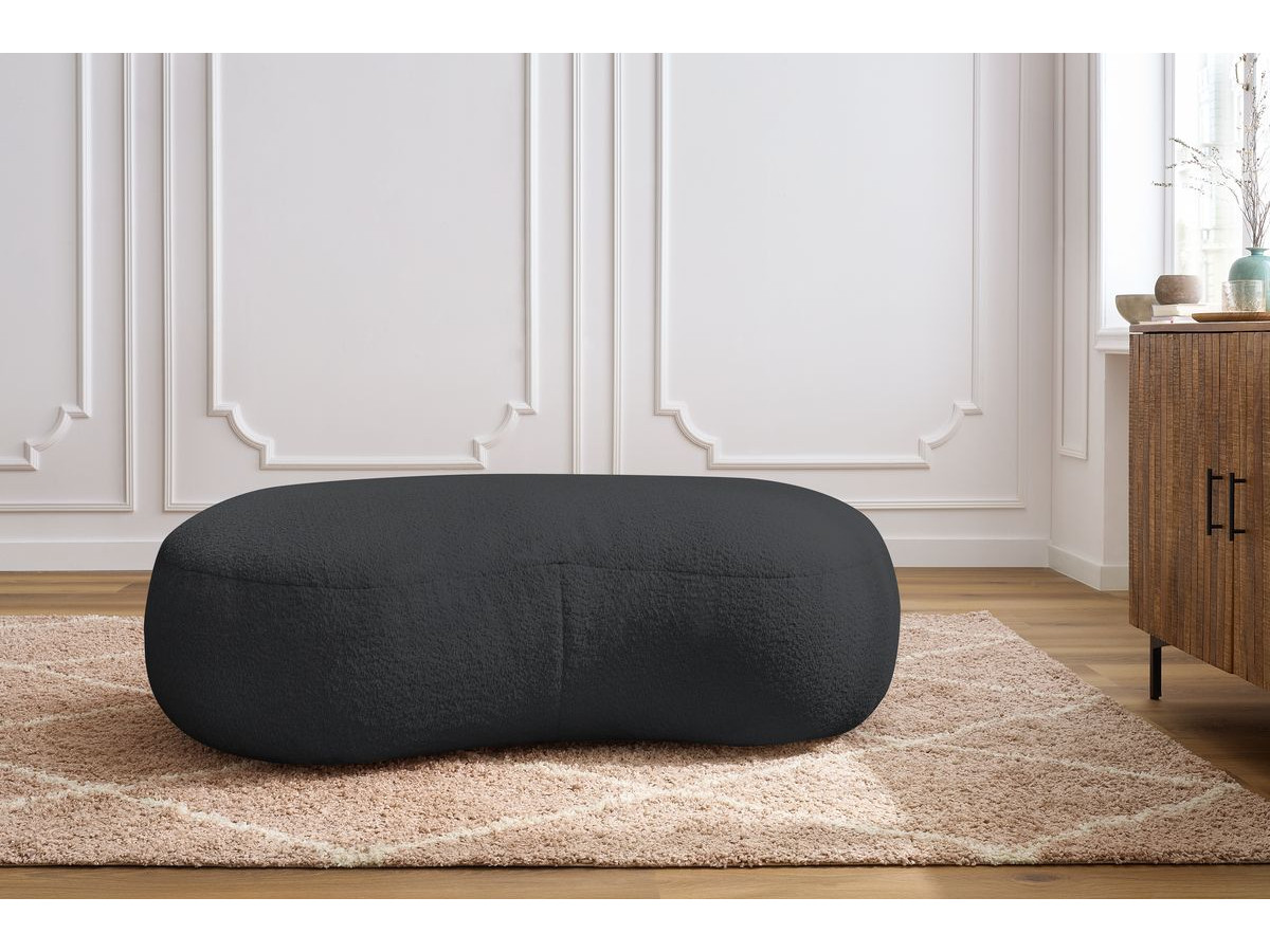 Bobochic Saint-germain Pouf Bouclé-Stoff Dunkelgrau
