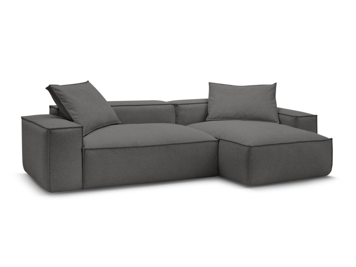 Bobochic Boheme Ecksofa, 2 Kissen Melange-Stoff Dunkelgrau