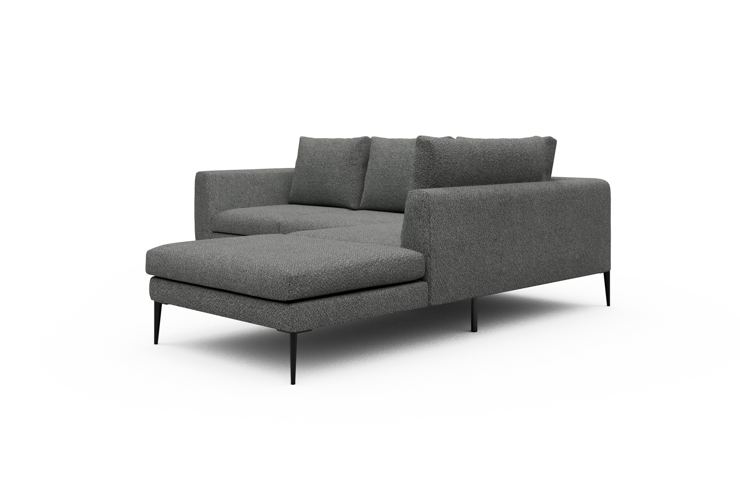 Ecksofa Paul Relax-Ecke rechts mit 2-Sitzer Vanora-Warm-Grey
