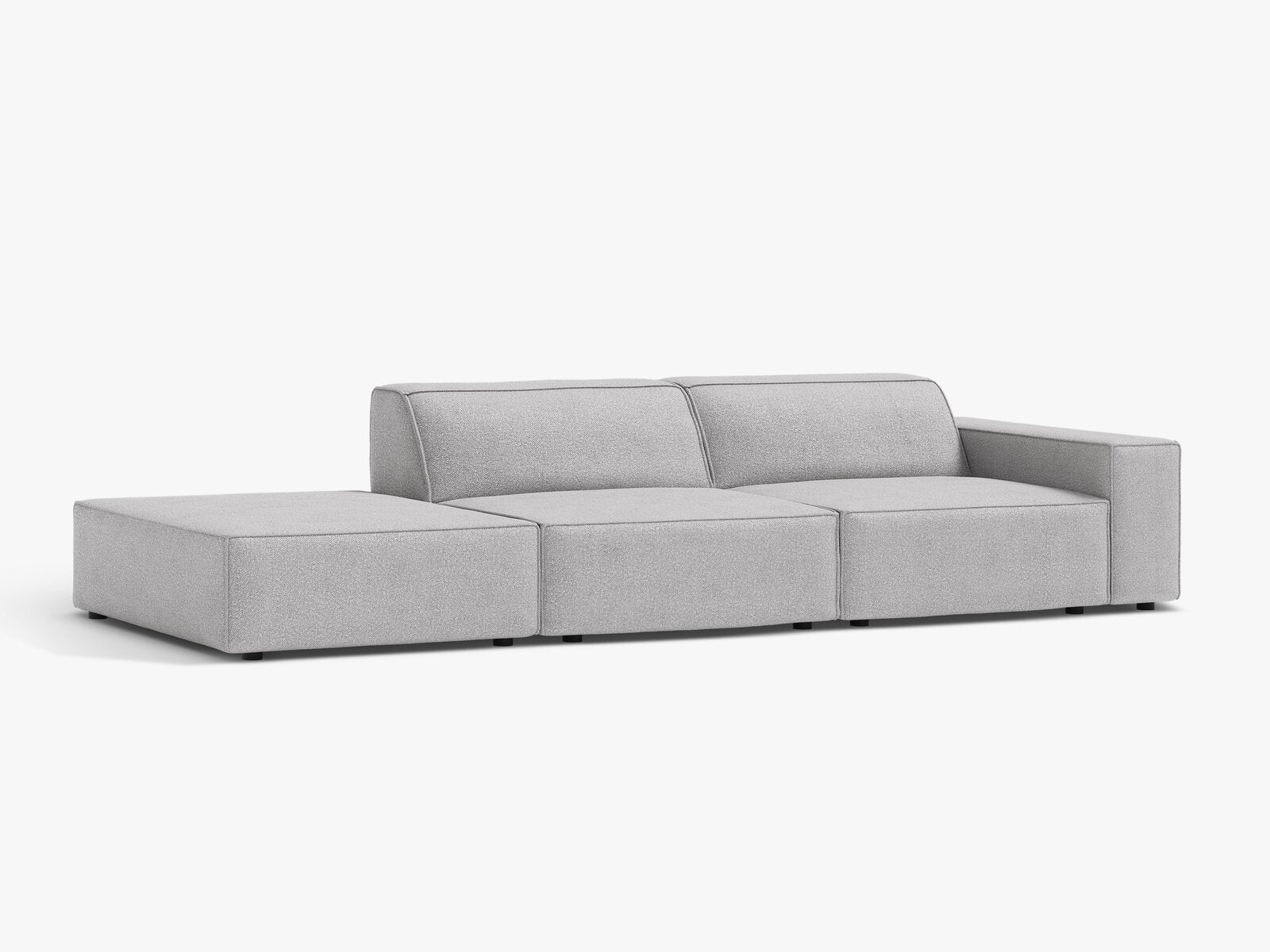 Micadoni Sofa Jodie 3-Sitzer Links Boucle Baloo Hellgrau